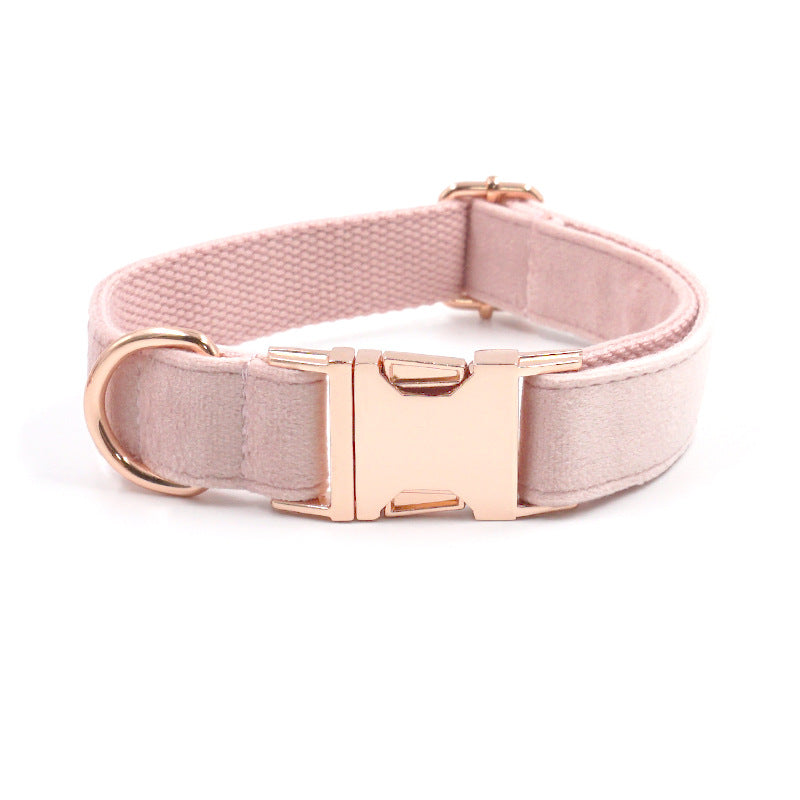 Rose Gold Sammetset – Halsband & Koppel