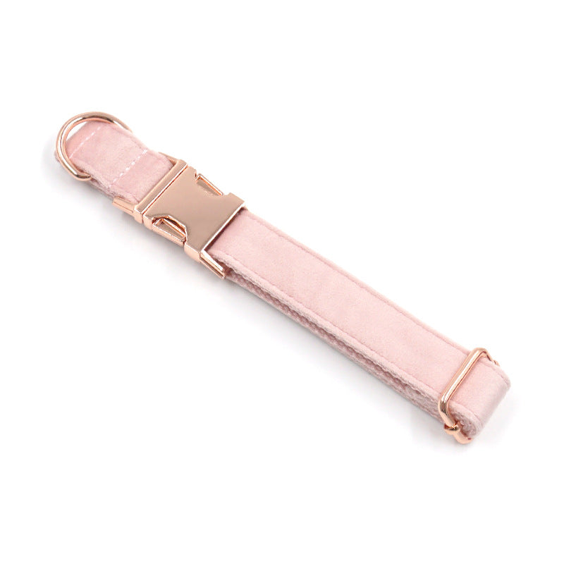 Rose Gold Sammetset – Halsband & Koppel