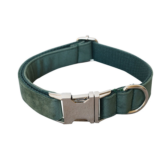 Grönt Sammet set – Halsband & Koppel