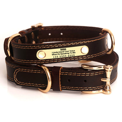 Äkta Läderhalsband och koppel