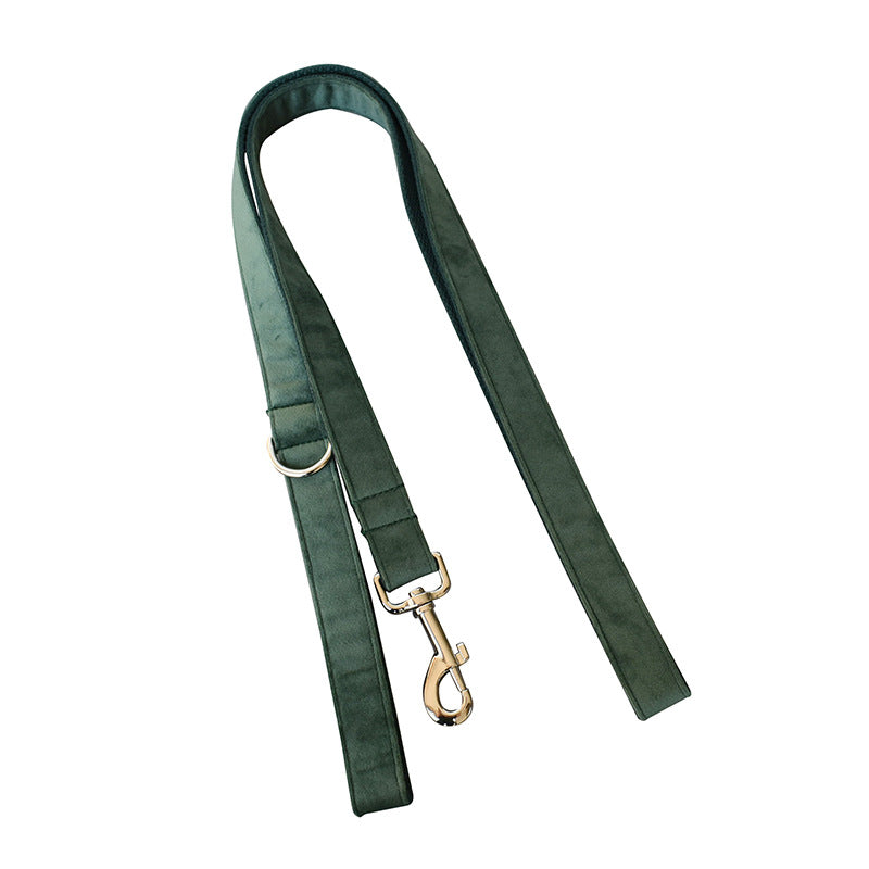 Grönt Sammet set – Halsband & Koppel