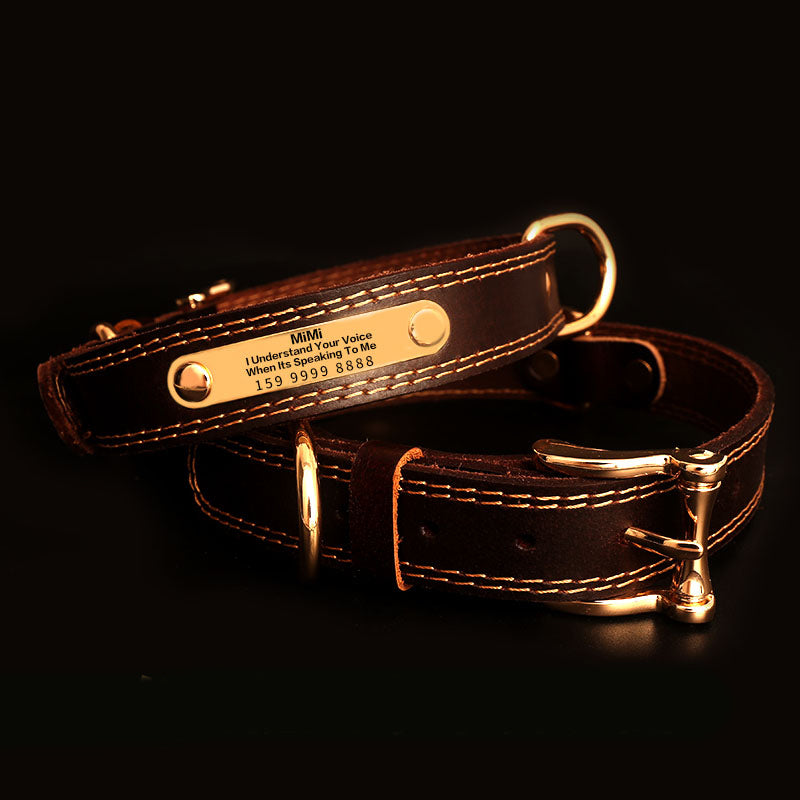 Äkta Läderhalsband och koppel