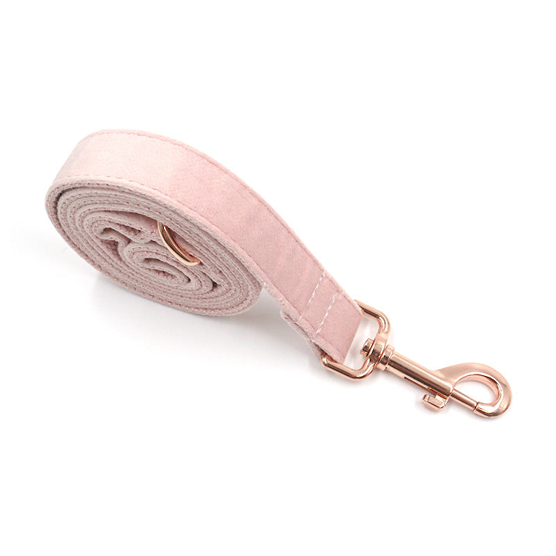 Rose Gold Sammetset – Halsband & Koppel